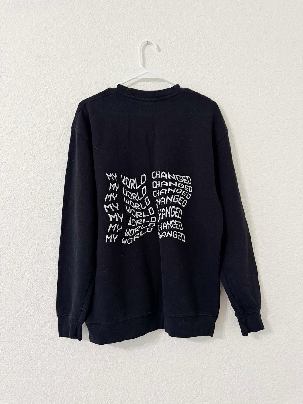 My World Changed Christian Graphic Sweatshirt Black Oversized Large